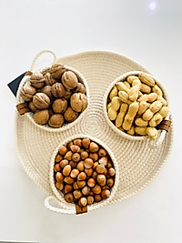 3 lü Sunumluk Ekru, siyah, Karamel, Gri, Koyu gri