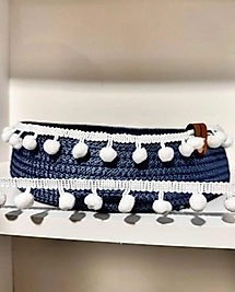 Beyaz Dekoratif Serit 1 Metre Muz Ponpon Serit